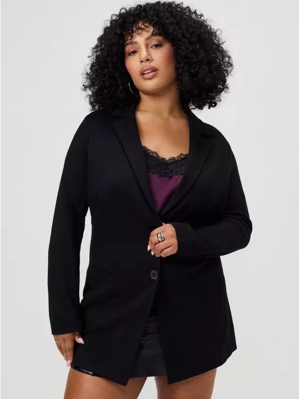 Torrid - Ponte Longline Black Blazer